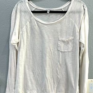 Long Sleeve white loose T-shirt